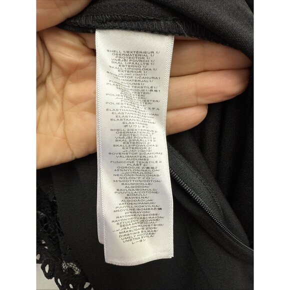 ADRIANNA PAPELL Plus Size 22W Black Off Shoulder Lace Crepe Jumpsuit cocktail - Picture 11 of 12